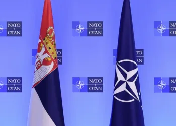 epa09207314 Serbian President Aleksandar Vucic (L) speaks during a joint press conference with NATO Secretary General Jens Stoltenberg (R), after their bilateral meeting at the Nato Alliance's headquarters in Brussels, Belgium, 17 May 2021.  EPA/JOHN THYS / POOL