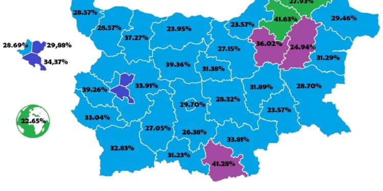 гласуване по области