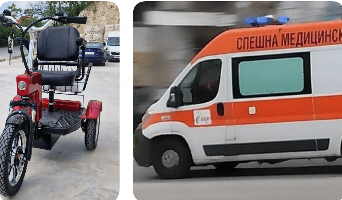 НА КОСЪМ ОТ ТРАГЕДИЯ! Жена е с опасност за живота след, като се преби с електрическа триколка край Плевен