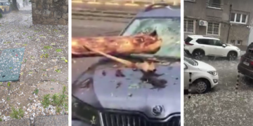 Мощната буря в София: улиците станаха реки, дърво помля кола! (ВИДЕО)