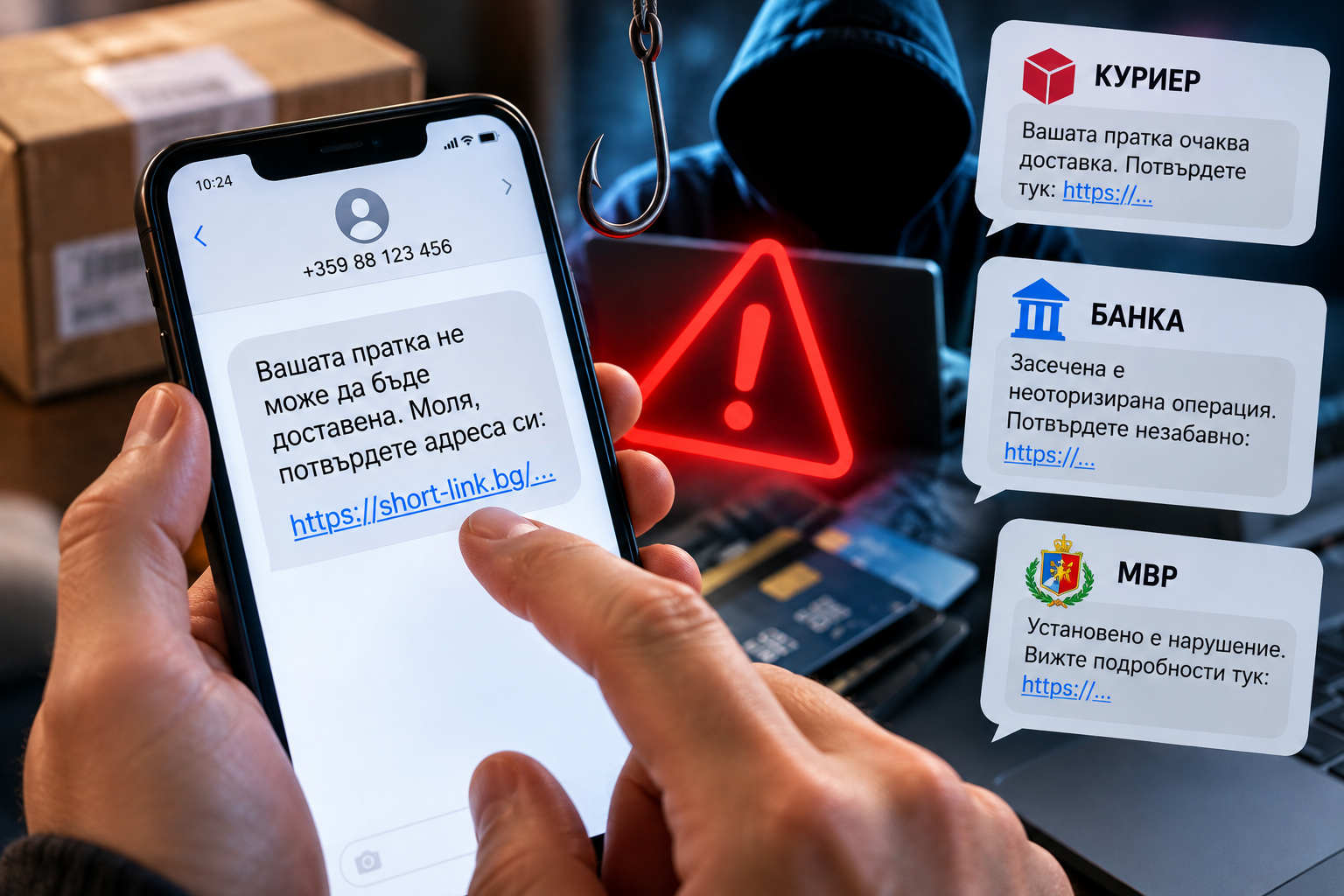 SMS от банка, куриер или МВР: Един клик може да ви струва скъпо